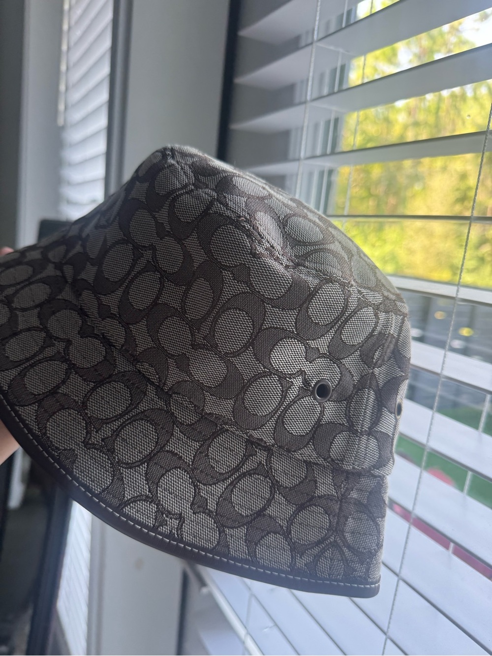 Coach Brown Signature Monogram Bucket Hat